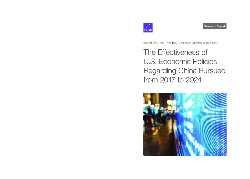 Rand兰德：2017年至2024年美国对华经济政策的有效性报告（英文版）
