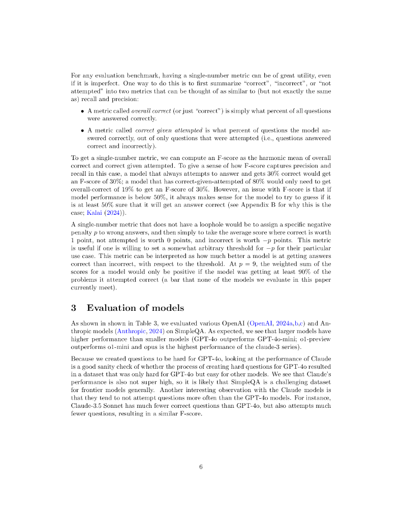 OpenAI 开源 SimpleQA 新基准论文：Measuring short-form factuality in large language models_第6页