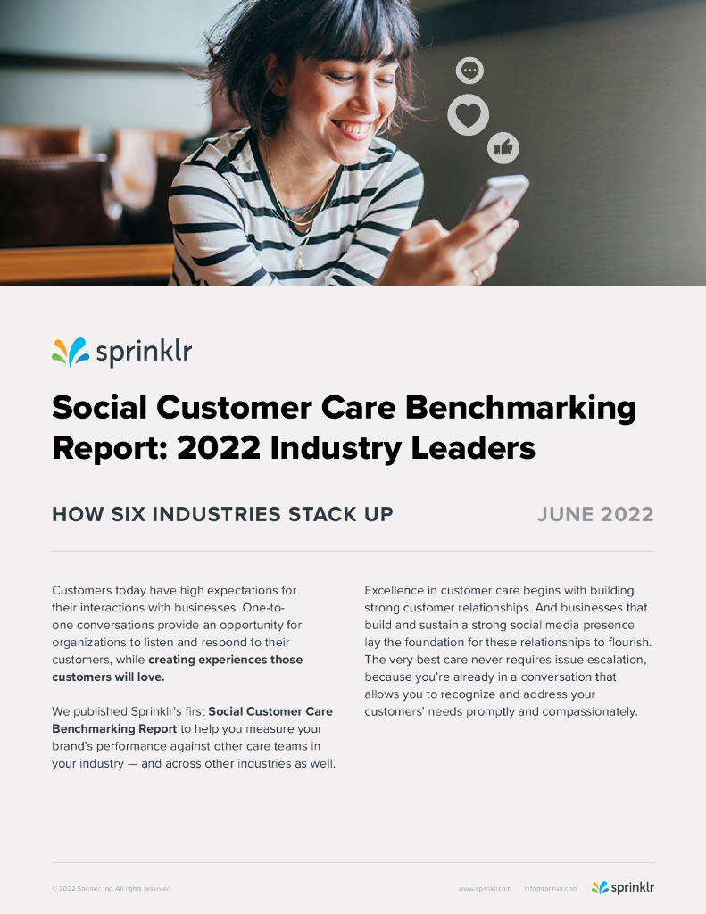 Sprinklr：2022年行业领导者社交客户服务基准报告（英文版）