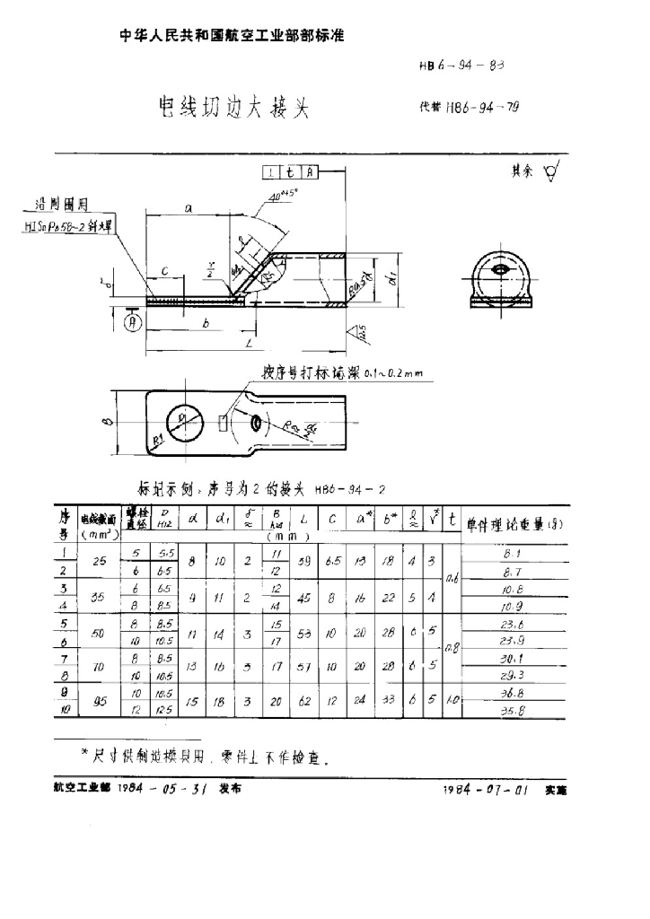 HB 6-94-1983 电线切边大接头