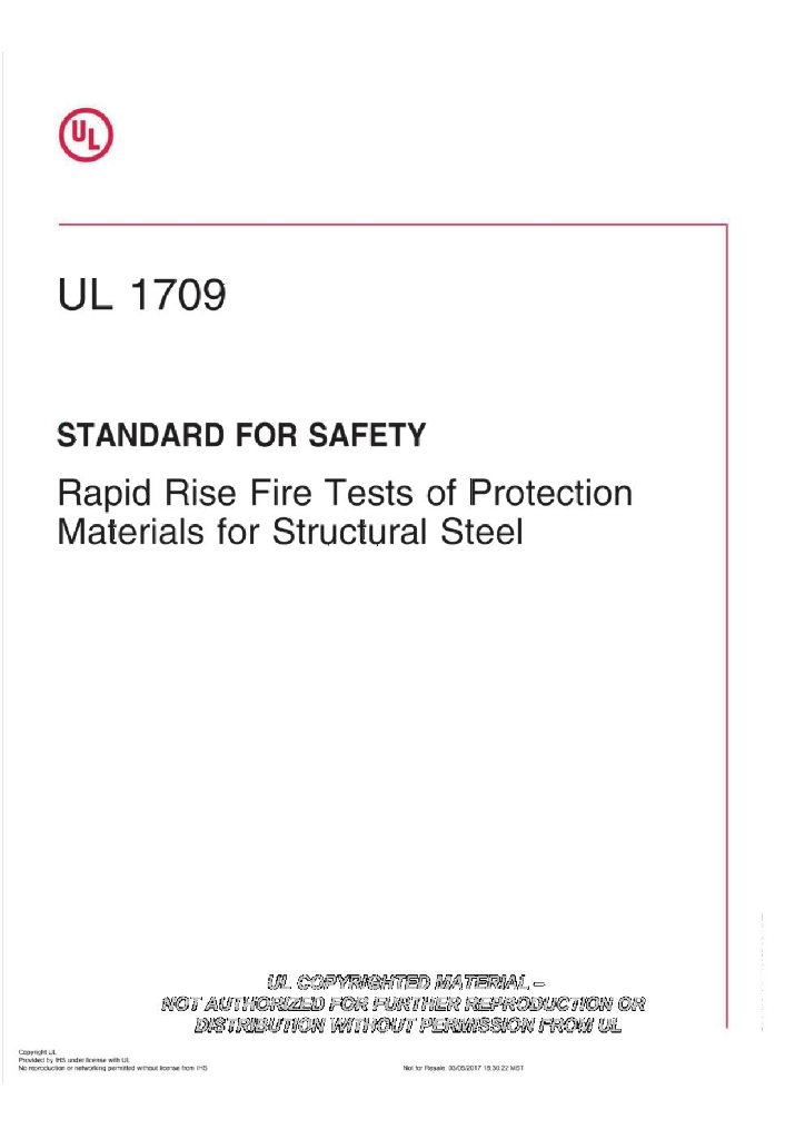 UL 1709-2017 结构钢保护材料的快速上升防火测试