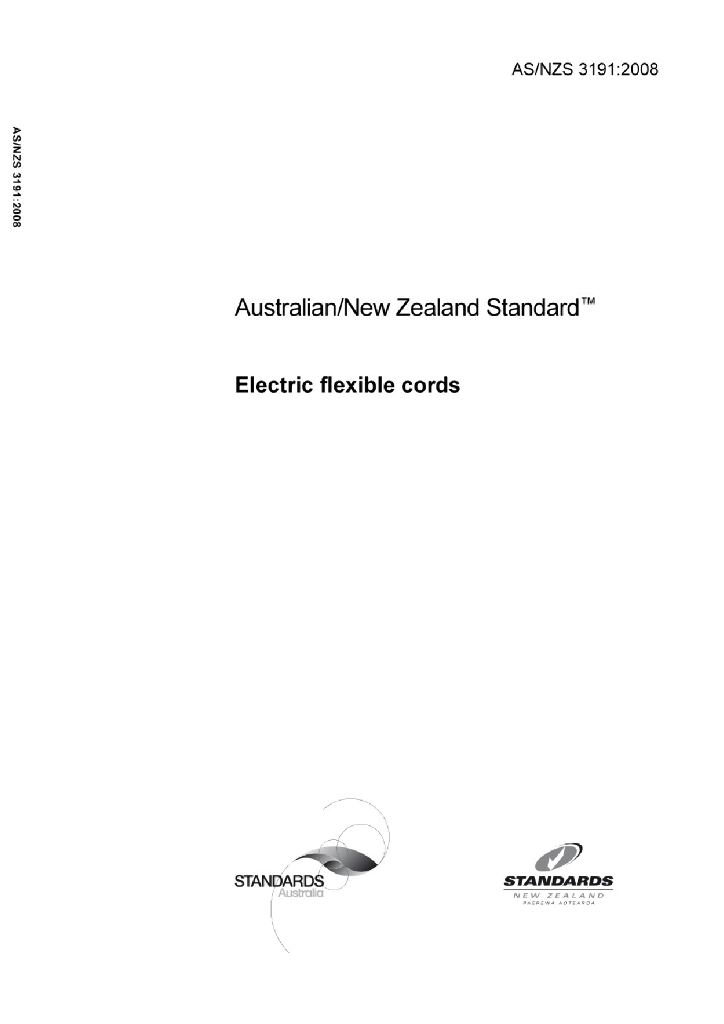 AS/NZS 3191:2008 软电线