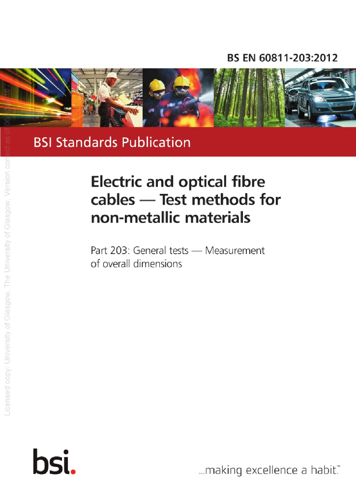 IEC 60811-203:2012 电缆和光缆 非金属材料的试验方法 第203部分：一般试验-外形尺寸的测量