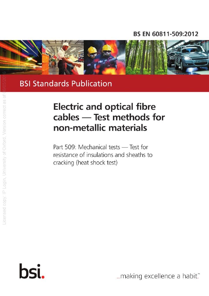 IEC 60811-509:2012+AMD1:2017 电缆和光缆 非金属材料的试验方法 第509部分：机械性能试验 绝缘材料和护套的抗开裂试验(热冲击试验)