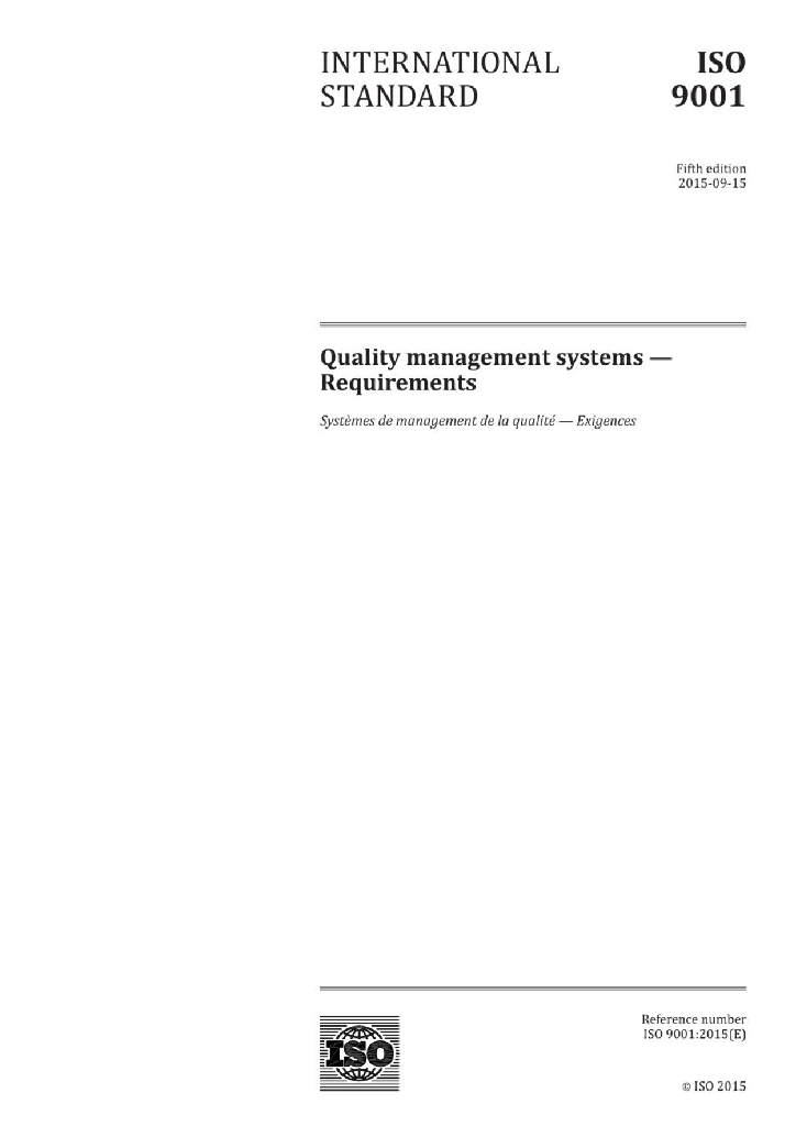 ISO 9001-2015 质量管理体系要求（英文正式版）