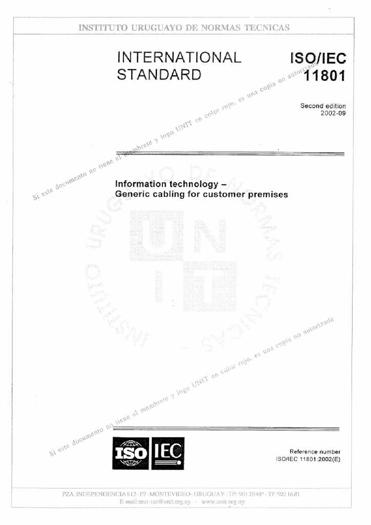 ISO/IEC 11801:2002 信息技术-客户场所通用布线