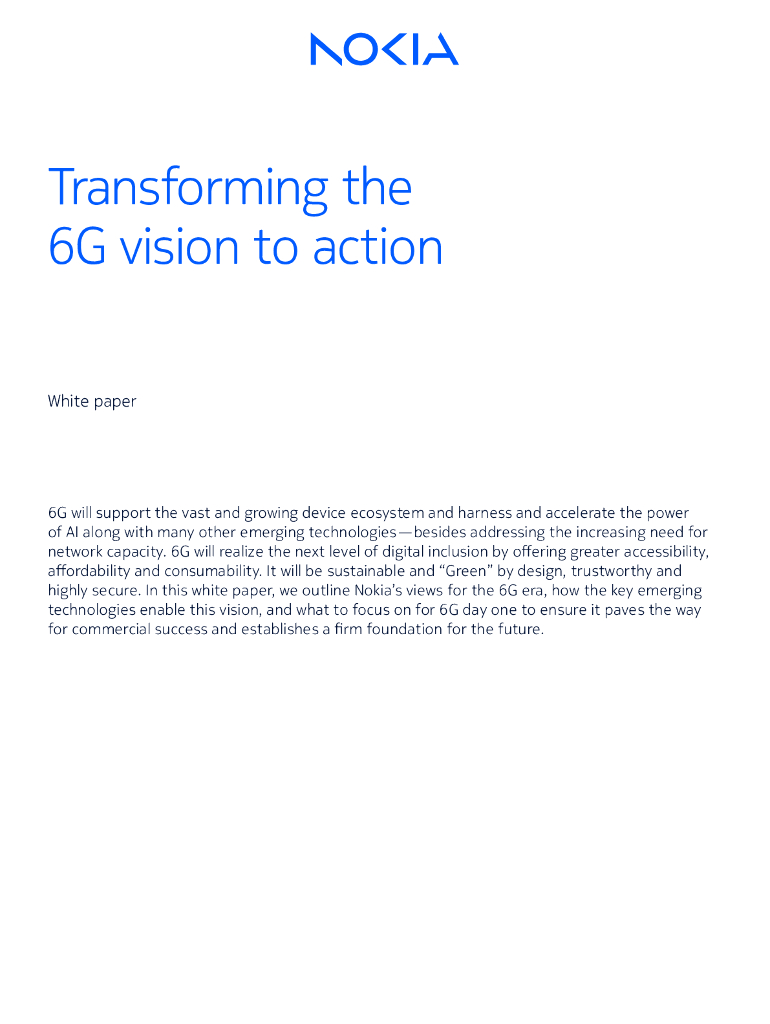 诺基亚贝尔：2024能塑造6G未来：从愿景到行动白皮书（英文版）