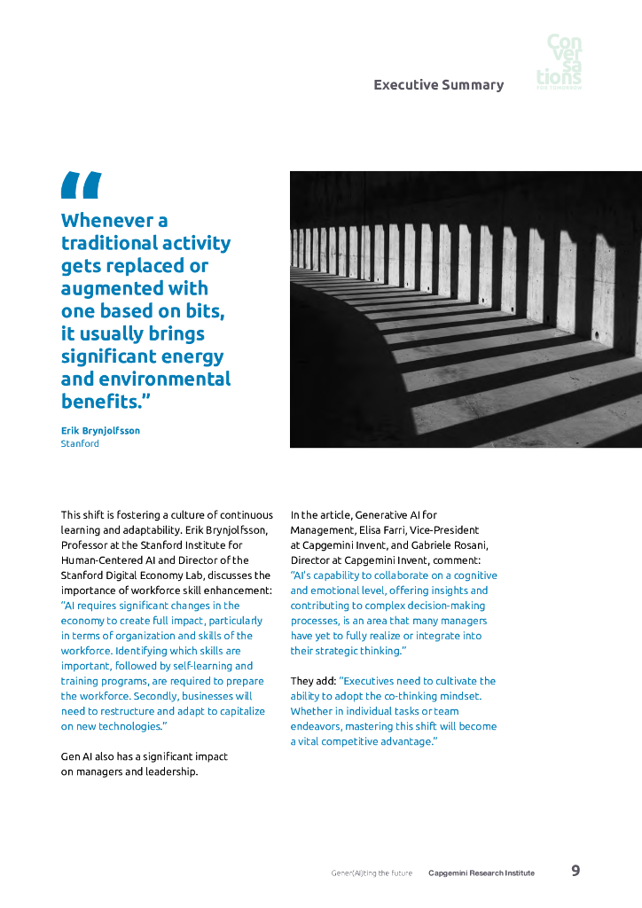 凯捷Capgemini：2024年生成式人工智能（GenAI）塑造未来-季度报告（英文版）_第9页