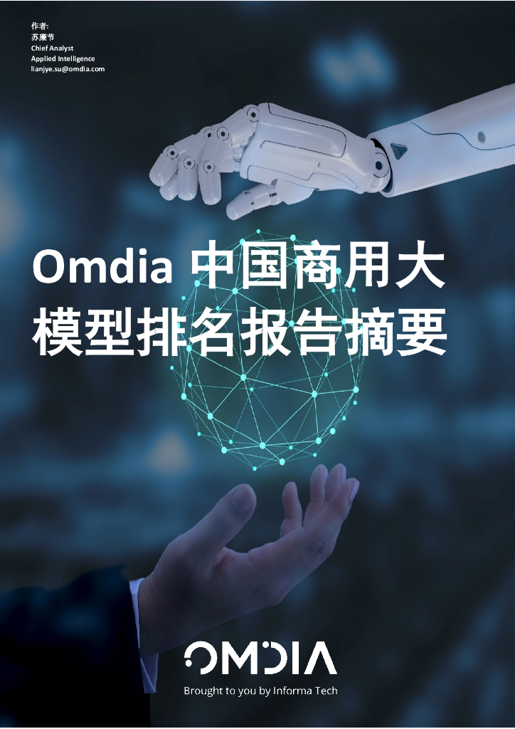 Omdia：2024年中国商用大模型排名报告-摘要