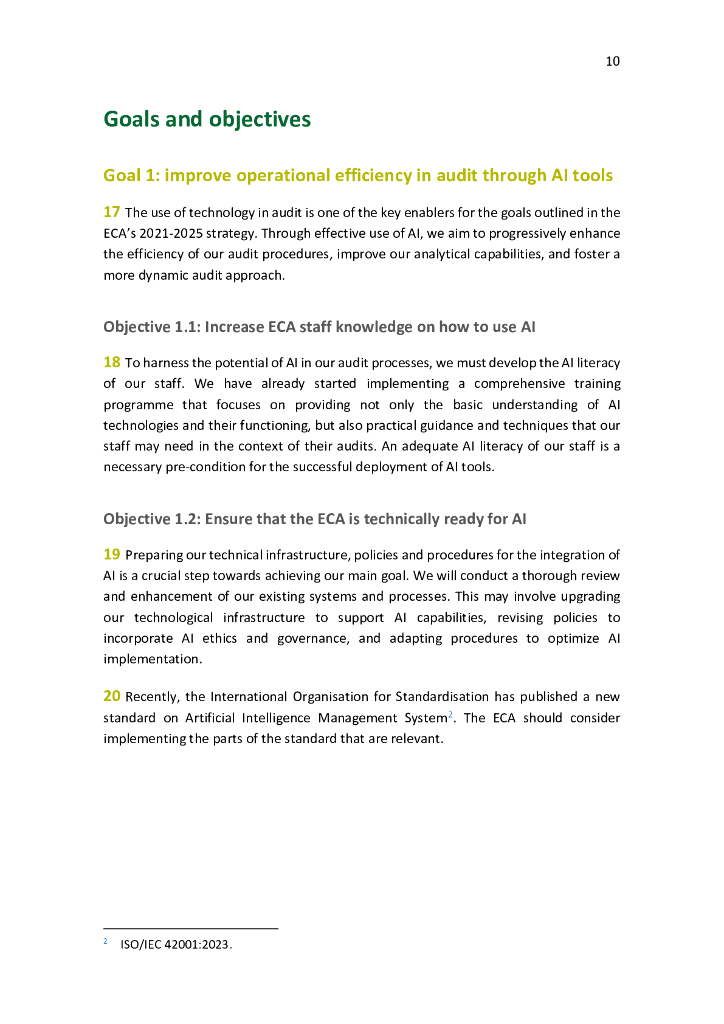 欧洲审计院：2024-2025年人工智能初步战略与部署路线图（英文版）_第10页