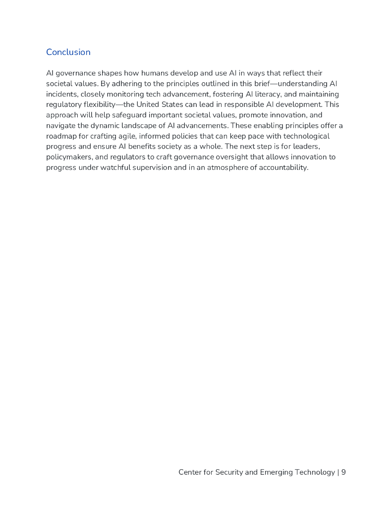CSET美国安全与新兴技术中心：2024年有效治理人工智能的原则研究报告（英文版）_第10页
