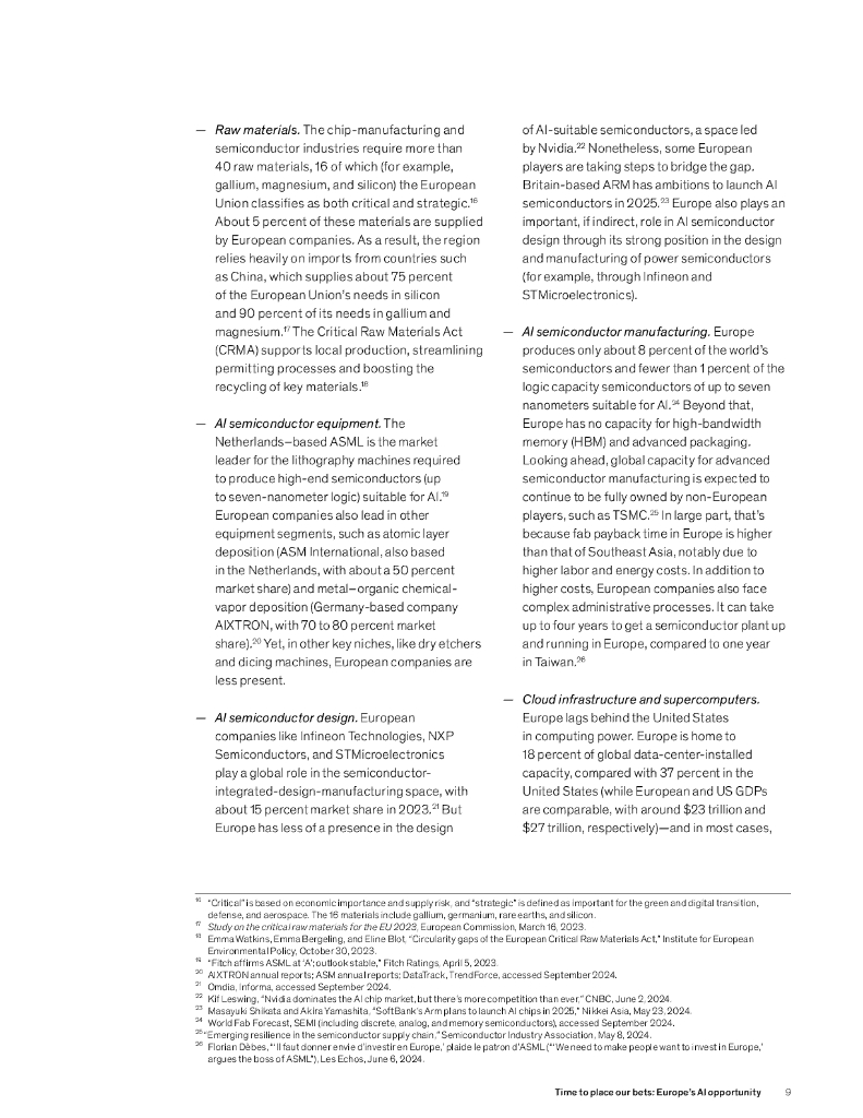 麦肯锡全球研究院：2024年押注时刻：欧洲的人工智能机遇发展报告-提升欧洲在AI价值链中的竞争力（英文版）_第9页
