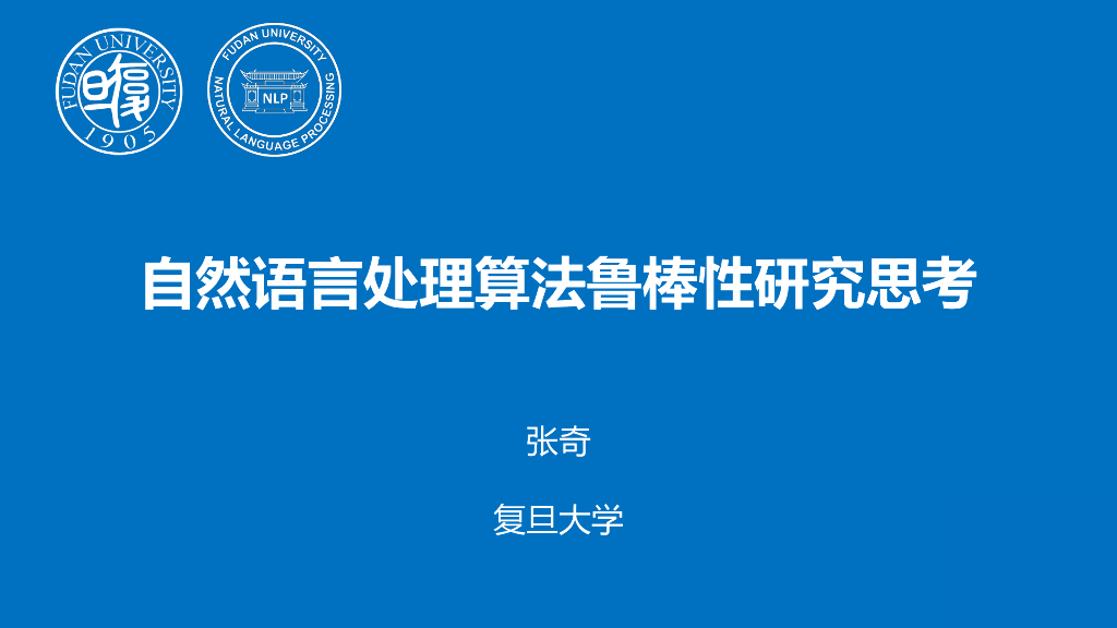 复旦大学（张奇）：2023年自然语言处理算法鲁棒性研究思考报告