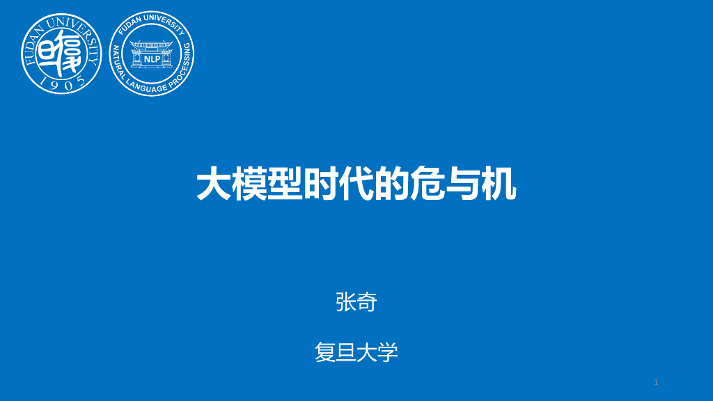 复旦大学（张奇）：2023年大模型时代的危与机报告