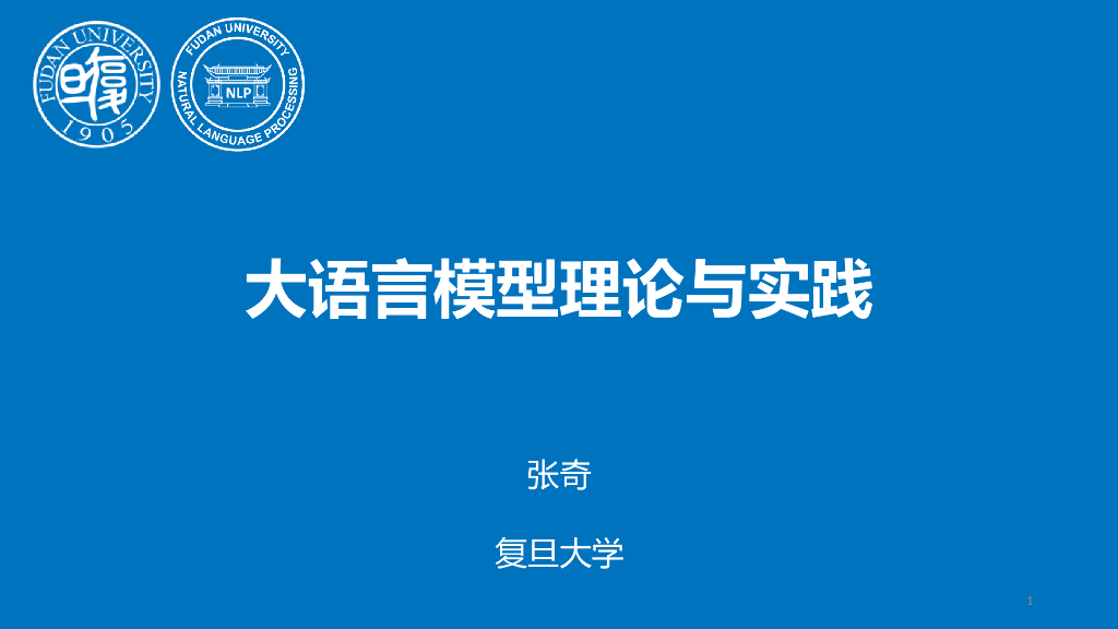复旦大学（张奇）：2024年大语言模型理论与实践报告