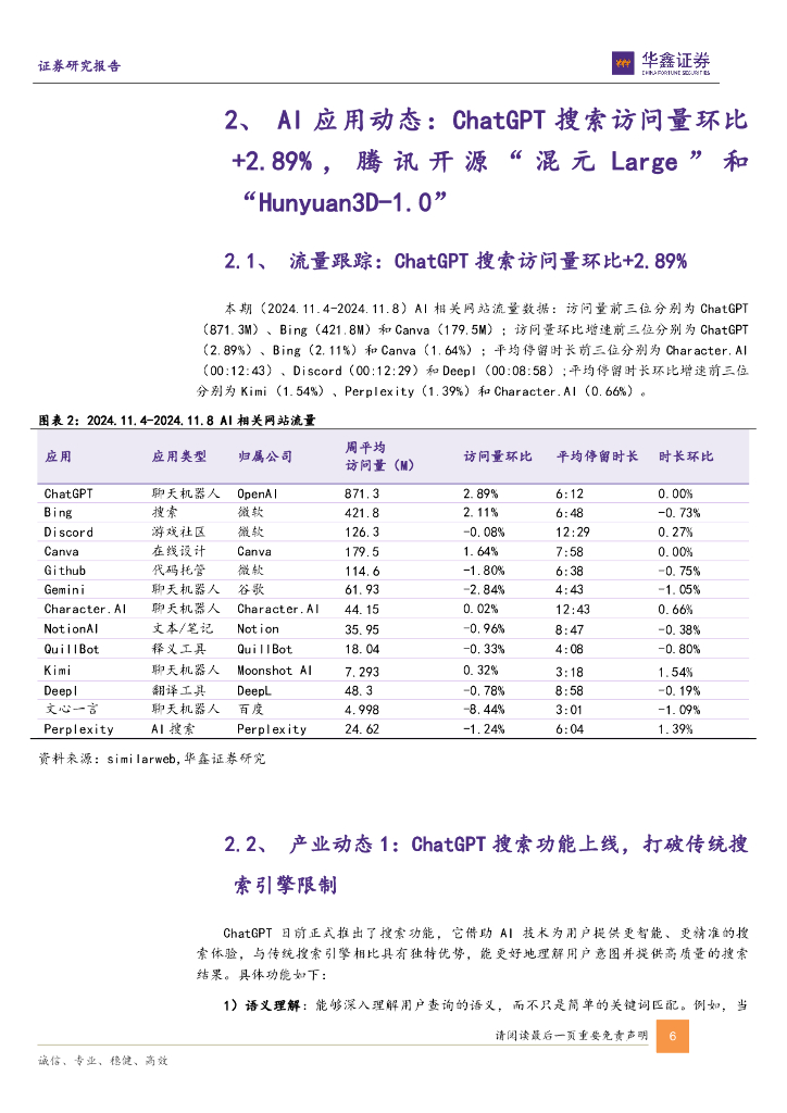 华鑫证券：计算机行业周报：ChatGPT搜索功能上线，腾讯开源最新MoE模型_第6页