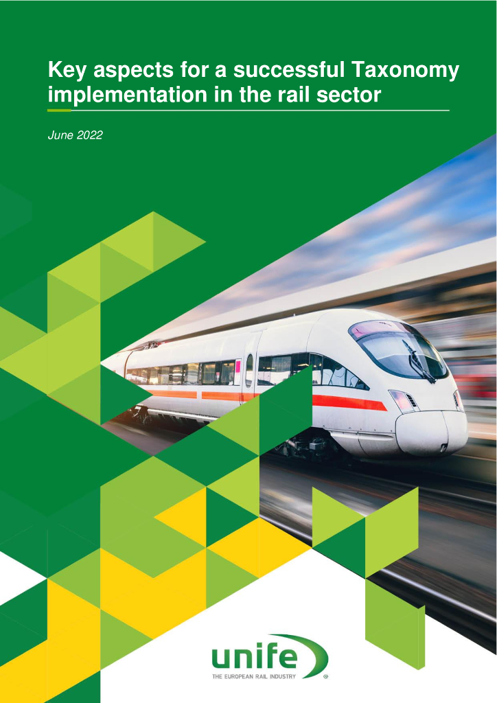 UNIFE：2022年铁路部门成功实施分类法的关键方面报告（英文版）