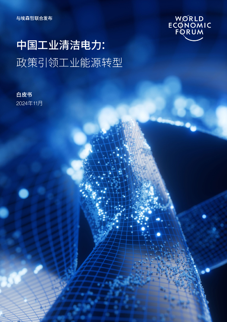 世界经济论坛&埃森哲：2024年中国工业清洁电力：政策引领工业能源转型白皮书