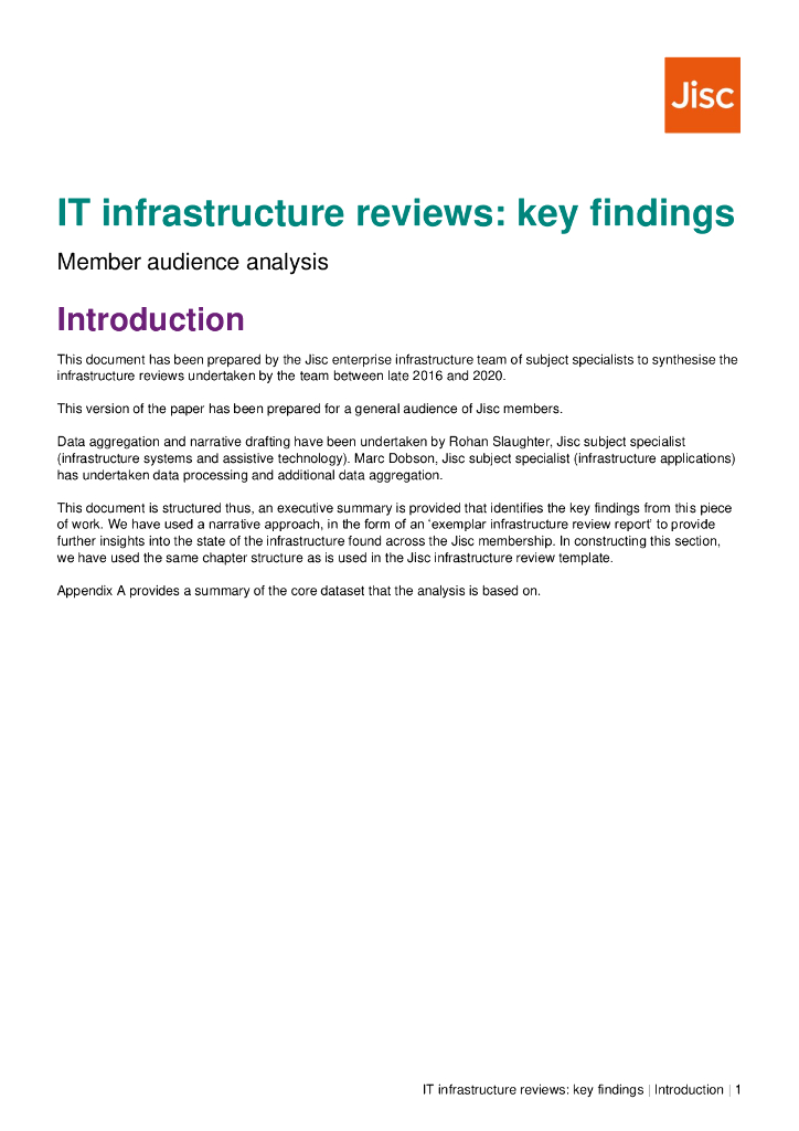 JISC：2020年IT基础设施审查：主要发现报告（英文版）