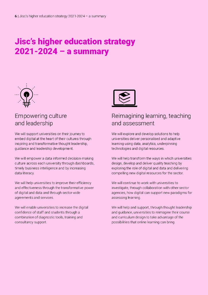 JISC：2021-2024年高等教育战略：为英国高等教育提供动力报告（英文版）_第6页