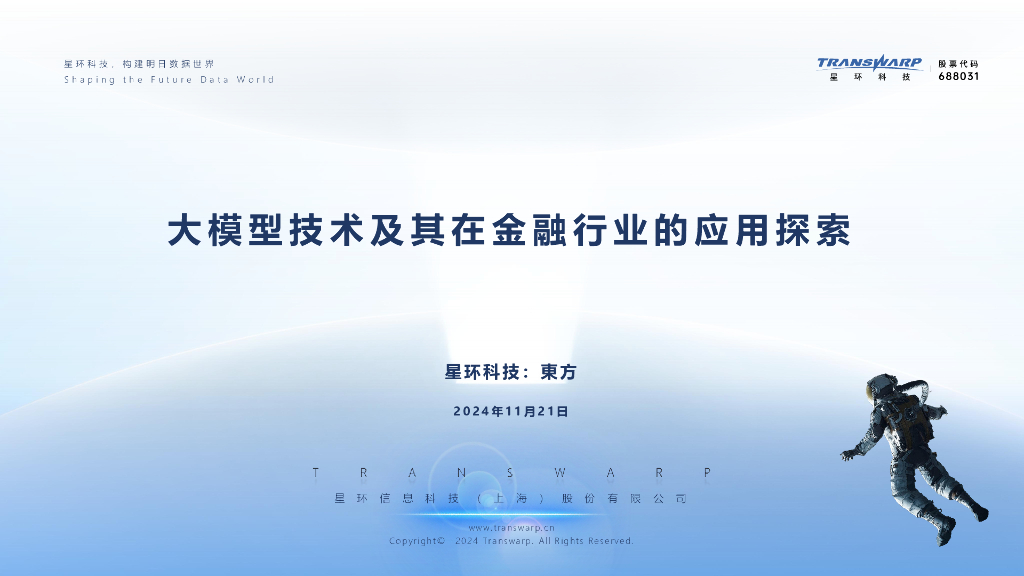 星环科技：2024年大模型技术及其在金融行业的应用探索报告