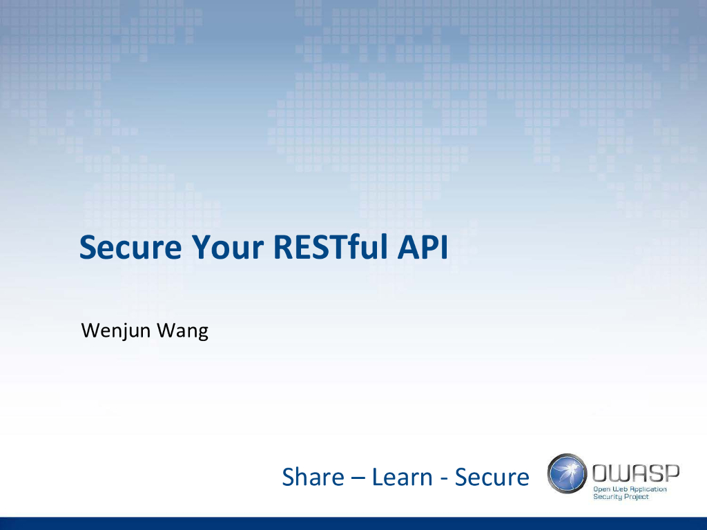 OWASP：再谈RESTful API的安全