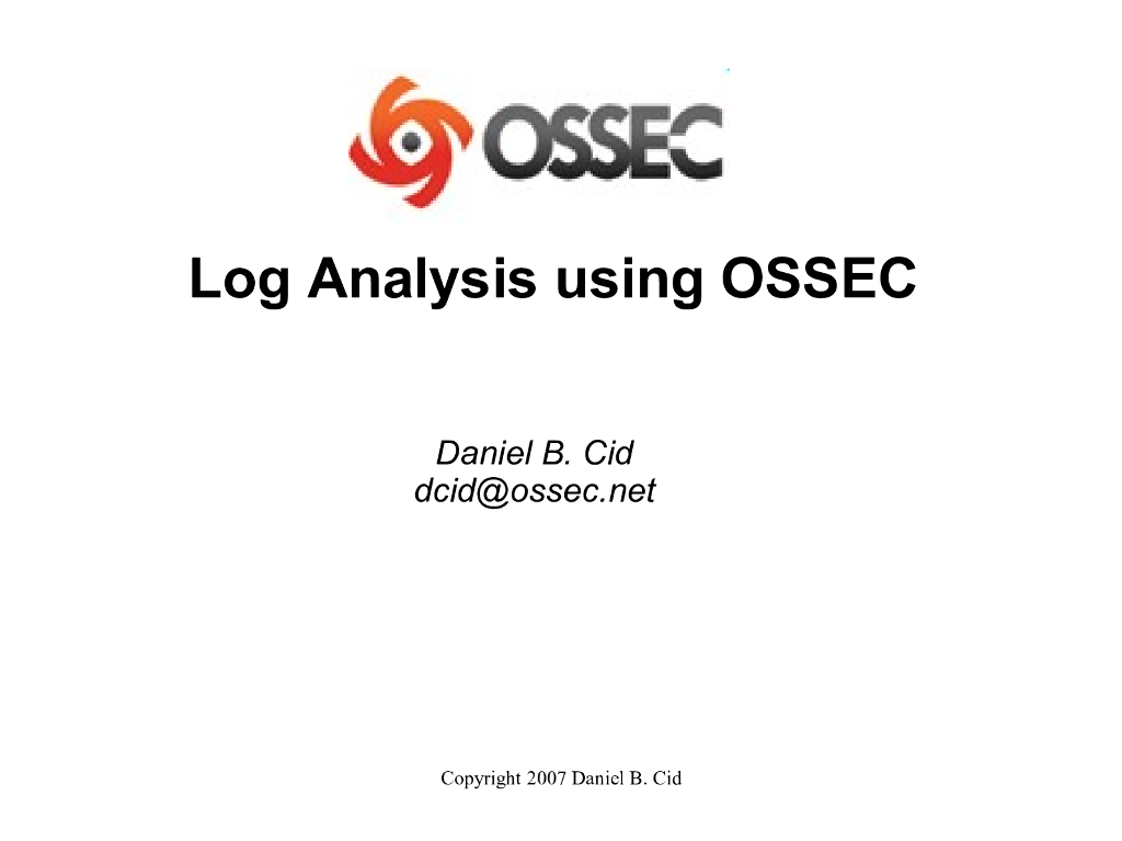 Log Analysis using OSSEC