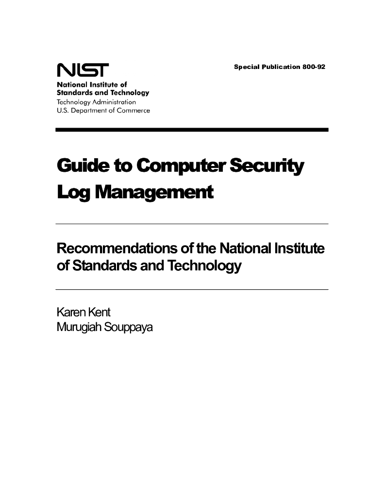 NIST800-92 Guide to Computer Security Log Management（日志管理手册）