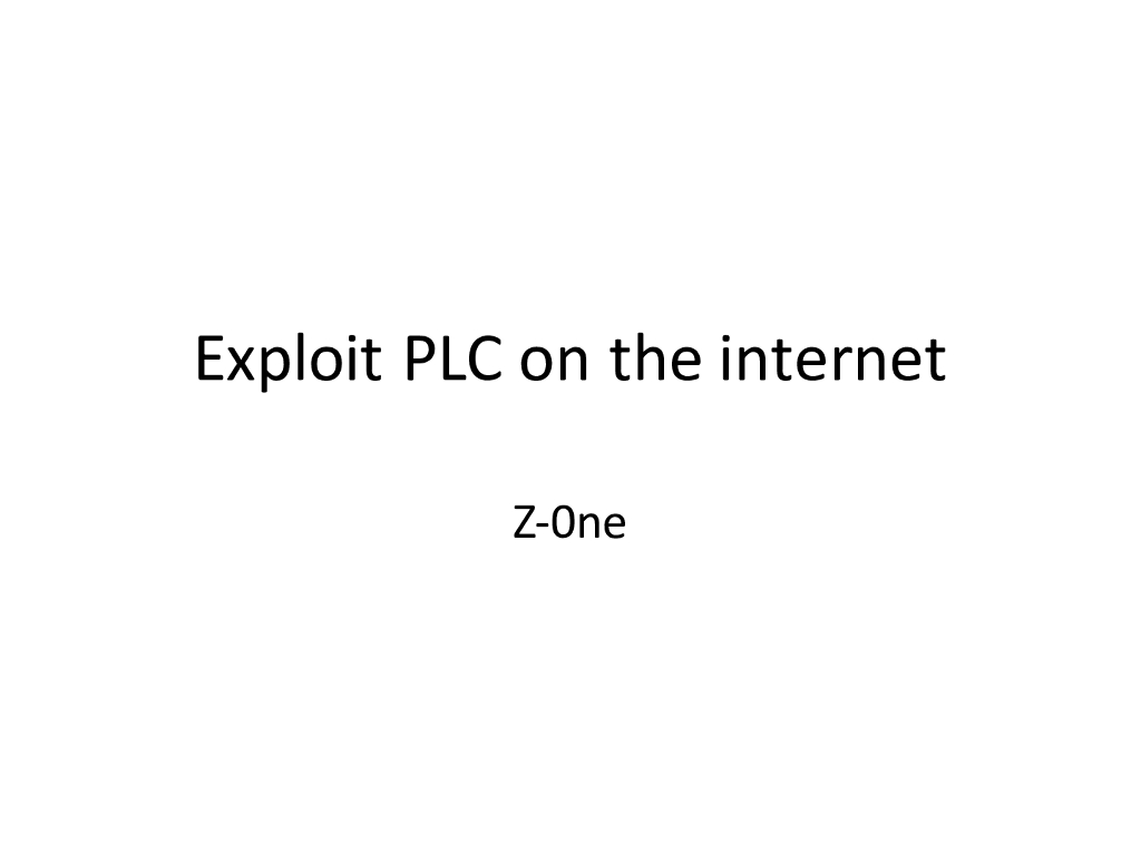 Exploit PLC on the internet