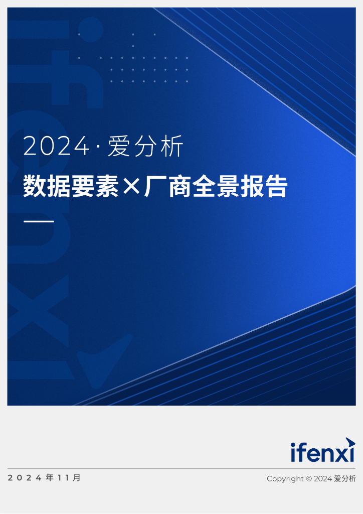 爱分析：2024年数据要素x厂商全景报告