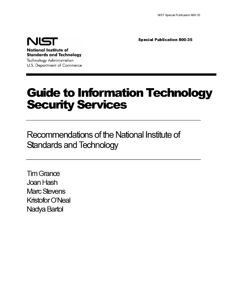信息技术安全服务指南（NIST-SP800-35）