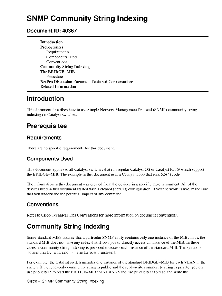 SNMP Community String Indexing