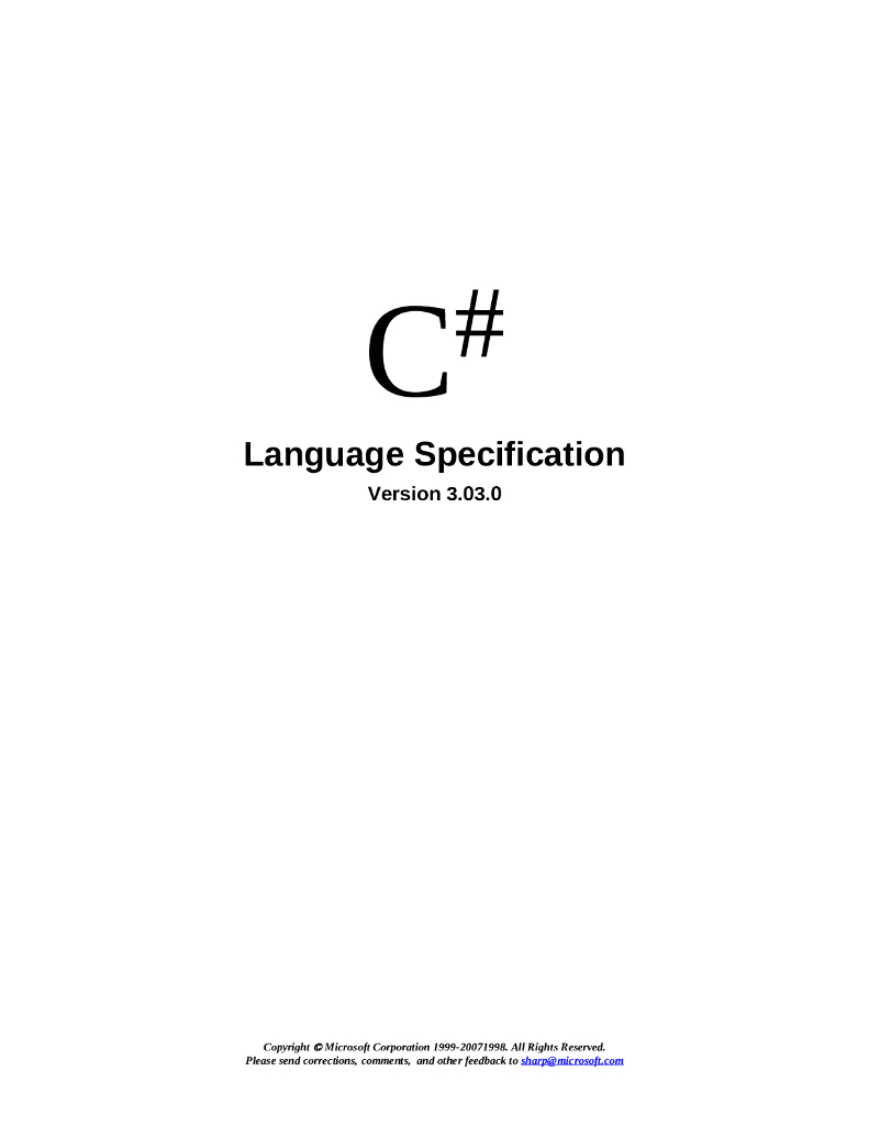 CSharp Language Specification V3.0