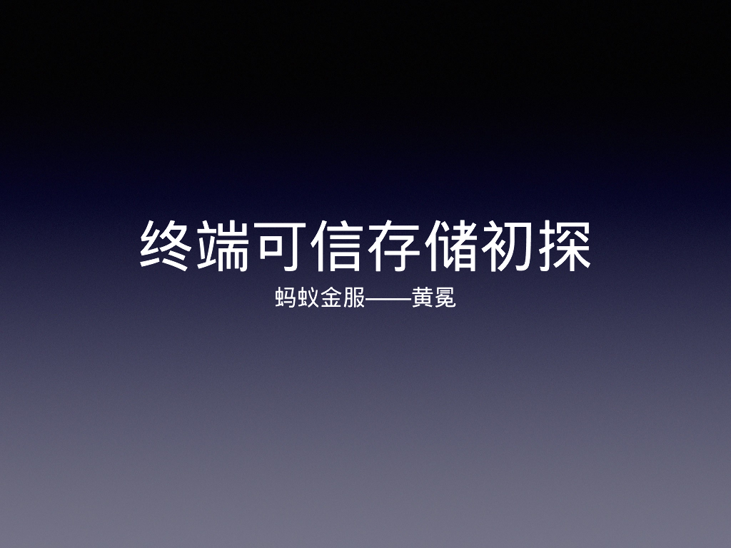 蚂蚁金服：终端可信存储初探