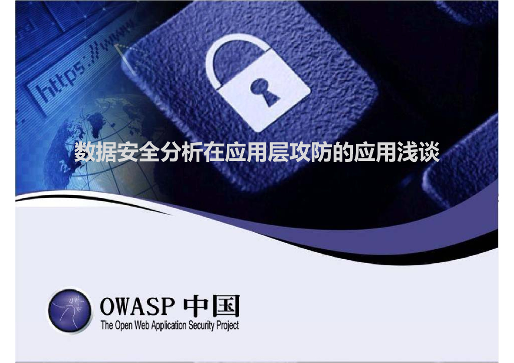 OWASP中国：数据安全分析在应用层攻防的应用清洗浅谈