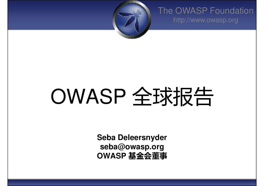 OWASP 全球报告