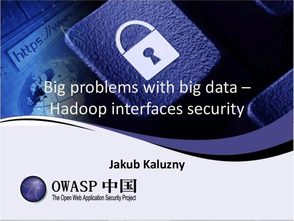 Big problems with big data-Hadoop interfaces security