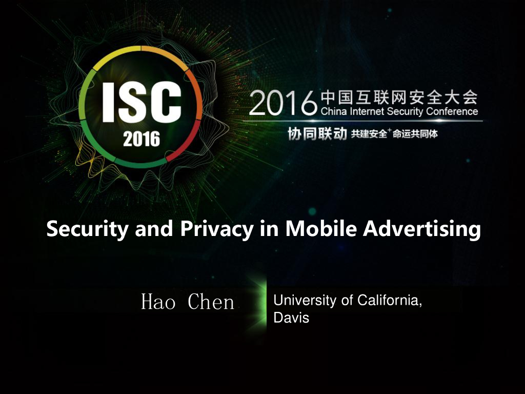 加州大学：Security and Privacy in Mobile Advertising
