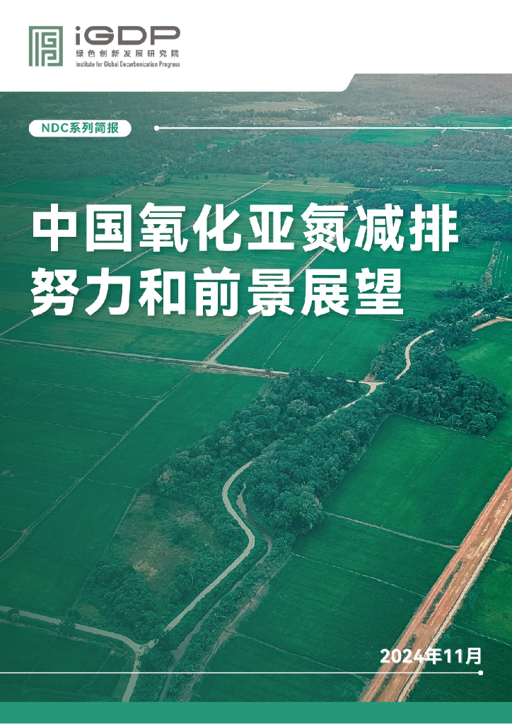 绿色创新发展研究院（iGDP）：2024年中国氧化亚氮减排努力和前景展望报告