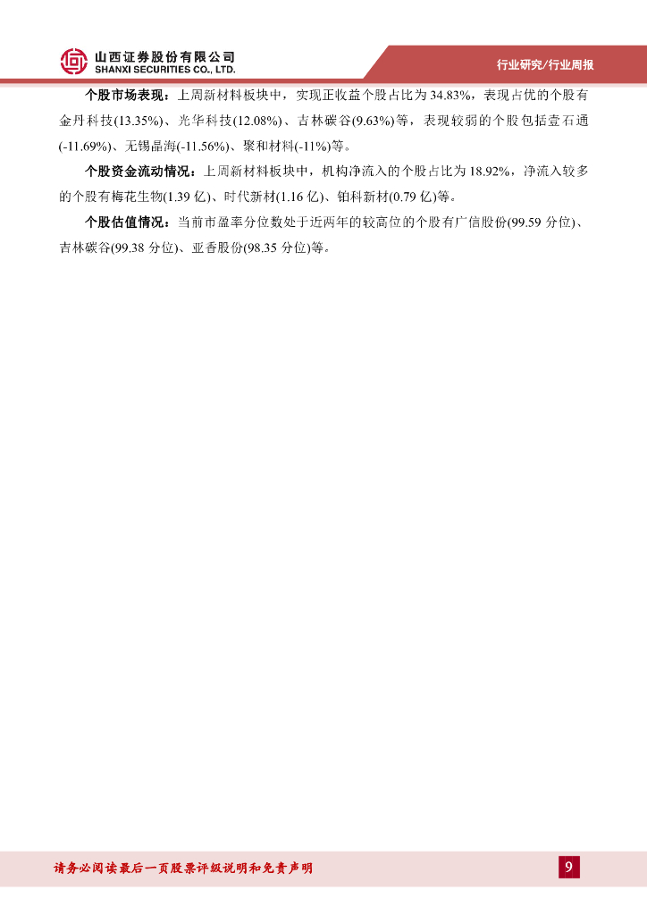 山西证券：新材料行业周报：中央经济工作会议举行，强调新质生产力发展和全面绿色转型_第9页