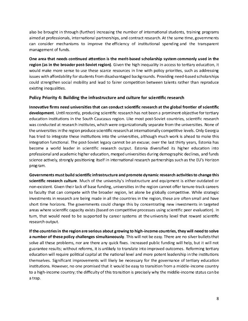 世界银行：2024年南高加索经济增长的高等教育：挑战与机遇报告（英文版）_第8页
