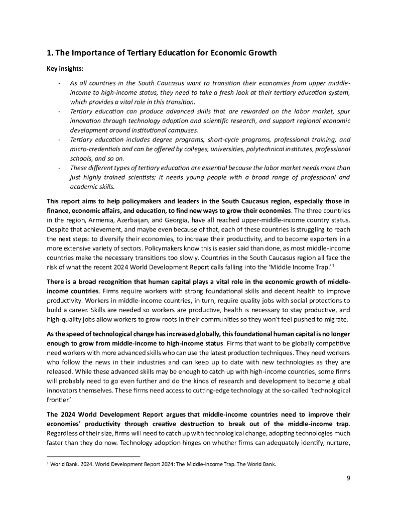 世界银行：2024年南高加索经济增长的高等教育：挑战与机遇报告（英文版）_第9页