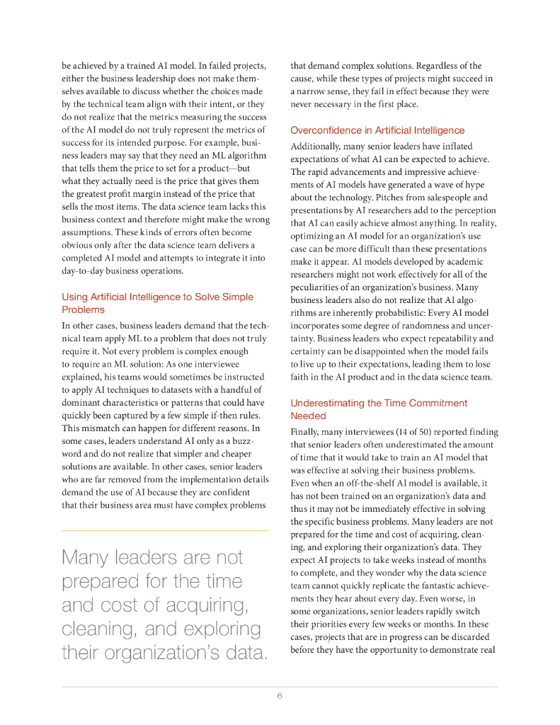 Rand兰德：2024年人工智能项目失败的五大根本原因及其成功之道-避免AI的反模式报告（英文版）_第6页