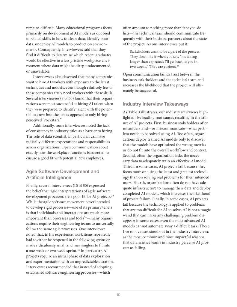 Rand兰德：2024年人工智能项目失败的五大根本原因及其成功之道-避免AI的反模式报告（英文版）_第10页