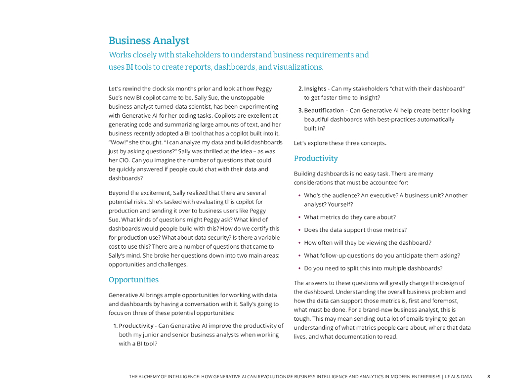 LFAI&Data：2024年智能炼金术：生成式人工智能如何彻底变革现代企业中的商业智能和分析白皮书（英文版）_第8页