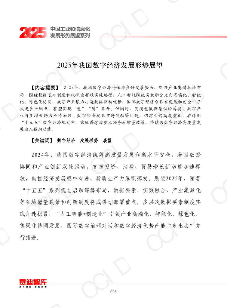 赛迪智库：2025年我国数字经济发展形势展望报告