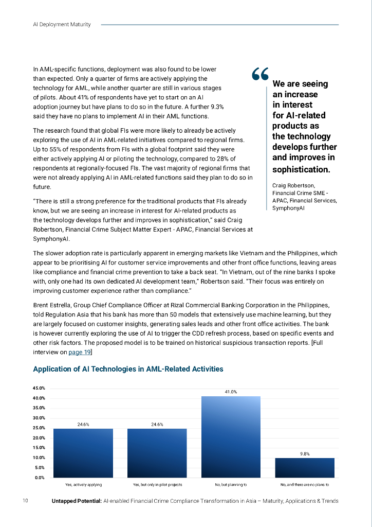 SymphonyAI：2024年未开发的潜力：人工智能驱动的驱动的亚洲金融犯罪合规转型成熟度、应用与趋势研究报告（英文版）_第10页