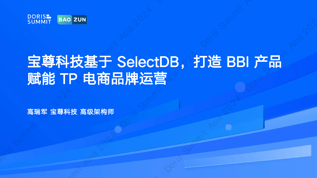 宝尊科技（高瑞军）：宝尊科技基于SelectDB，打造BBI产品赋能宝尊集团