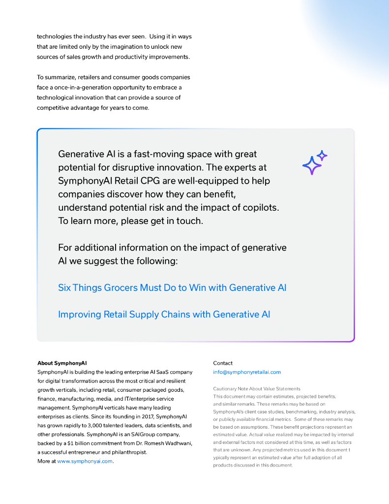 SymphonyAI：2024年通过生成式人工智能释放零售创新和生产力白皮书（英文版）_第7页