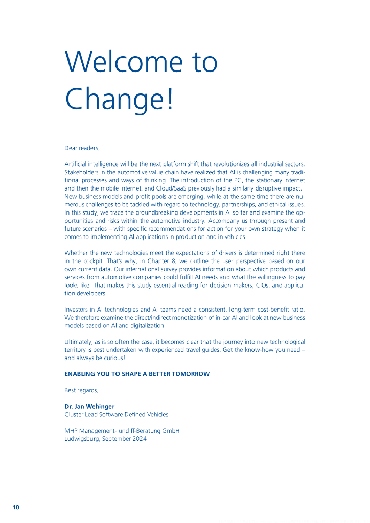 MHP管理咨询：2024年人工智能重写汽车行业游戏规则的新动力研究报告（英文版）_第10页